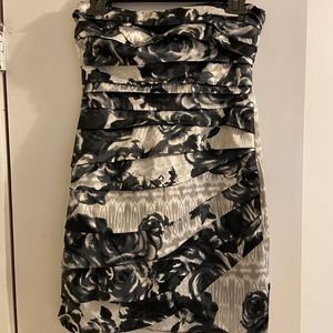 Strapless Formal Dress with floral design